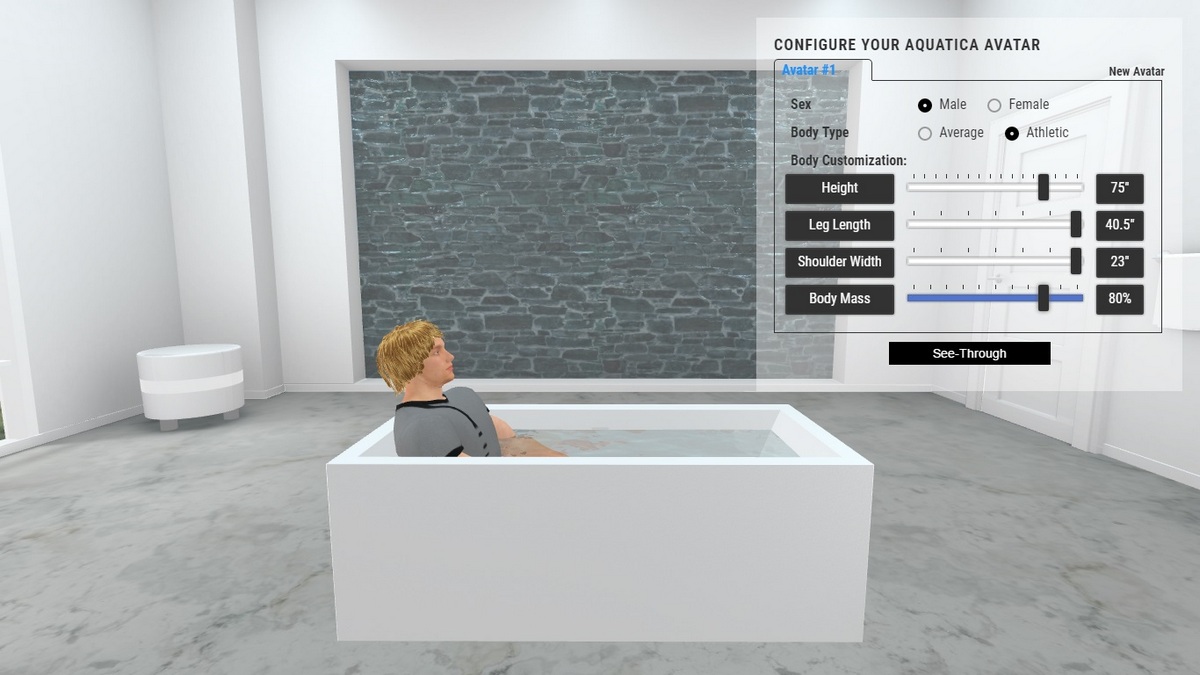 Continental Bathtub 3D Body Position